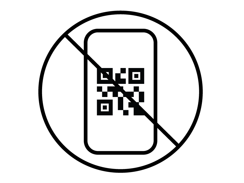 no QR code or app required mobile icon
